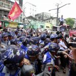 police scuffle