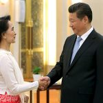 China’s President Xi shakes hands with Myanmar pro-democracy leader Aung San Suu Kyi during meeting at Great Hall of People in Beijing